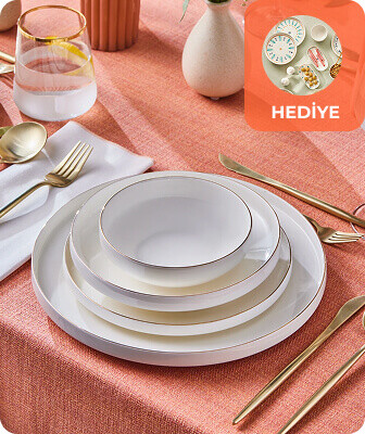 6 Kişilik Yemek Takımı Alana  Kahvaltı Seti Hediye