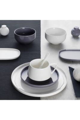 Beyaz - Gri Parla 32 Parça 6 Kişilik Kahvaltı Takımı - 1