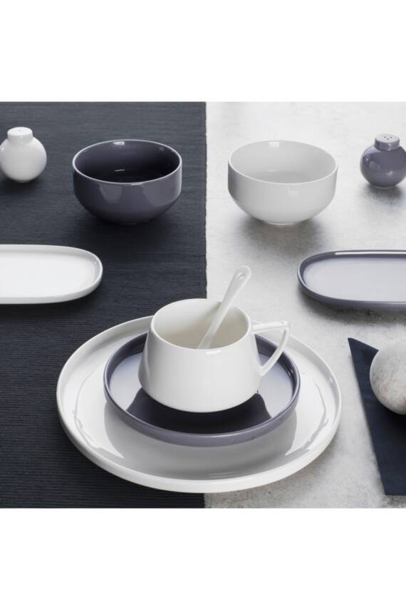 Beyaz - Gri Parla 32 Parça 6 Kişilik Kahvaltı Takımı - 1