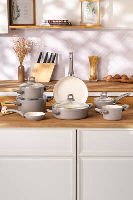 Crystal 11 Parça Tencere Seti Bej - 1