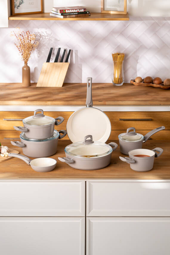 Crystal 11 Parça Tencere Seti Bej - 2