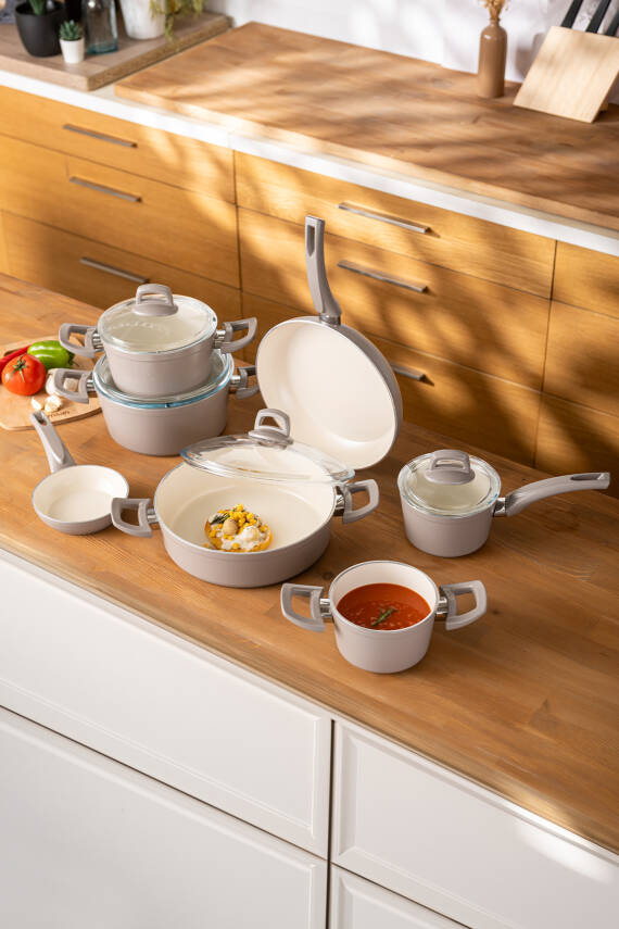 Crystal 11 Parça Tencere Seti Bej - 3