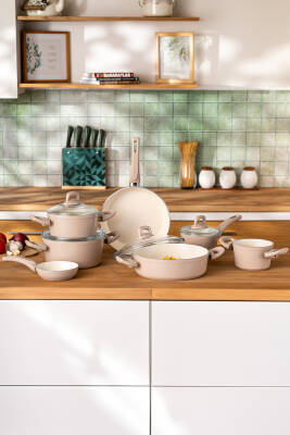 Crystal 11 Parça Tencere Seti Rosegold - 1