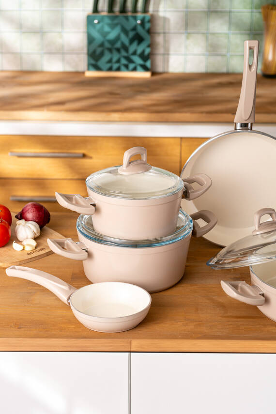 Crystal 11 Parça Tencere Seti Rosegold - 3