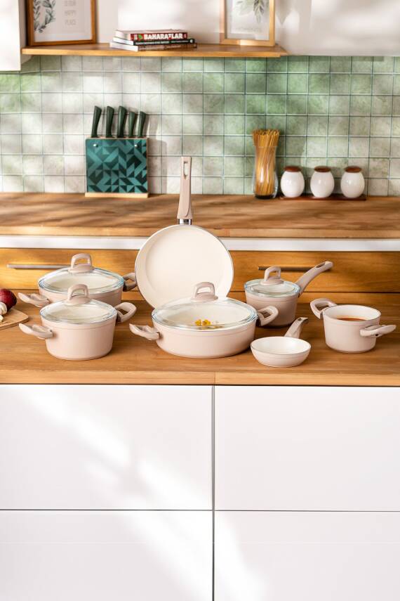 Crystal 11 Parça Tencere Seti Rosegold - 6