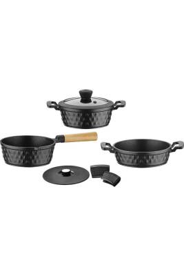 Diamond 5 Parça Yanmaz Yapışmaz Elmas Midi Set - 2