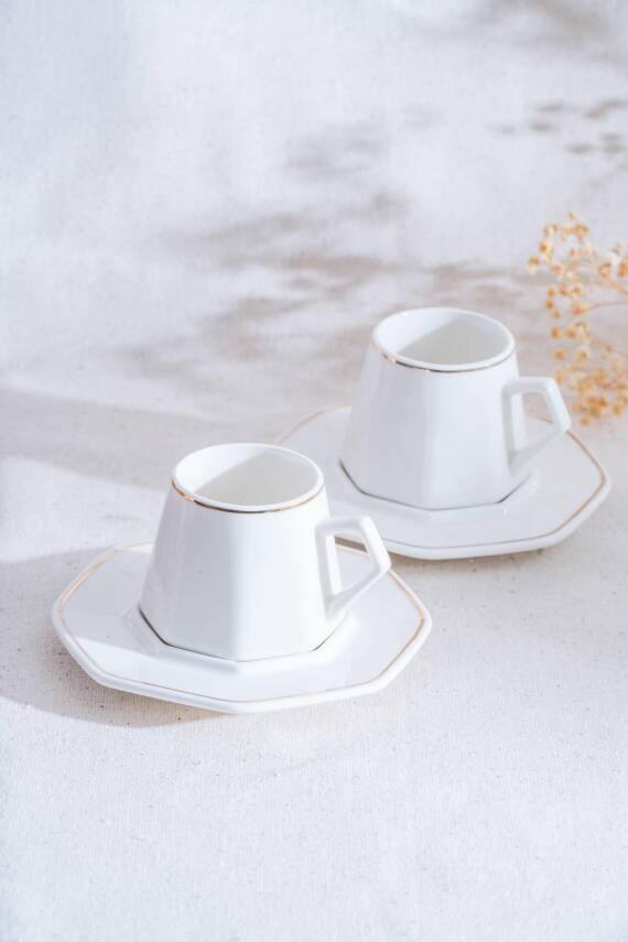 Elara Gold 6 Kişilik Kahve Fincanı Takımı - 90 ml - 3