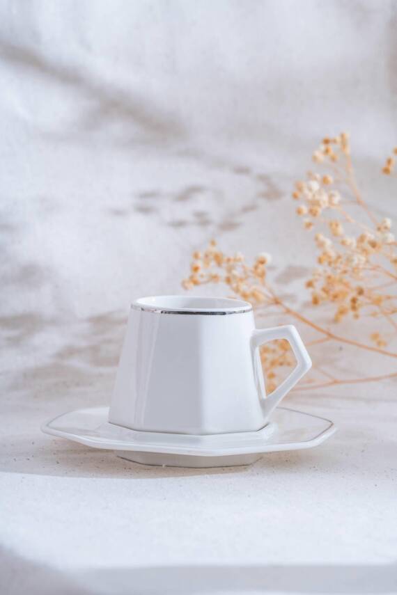 Elara Silver 6 Kişilik Kahve Fincanı Takımı - 90 ml - 1