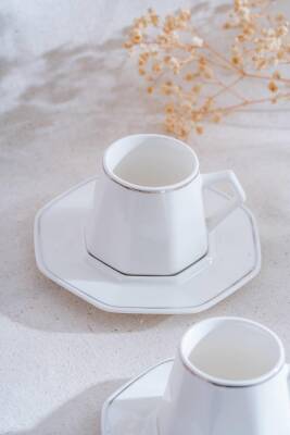 Elara Silver 6 Kişilik Kahve Fincanı Takımı - 90 ml - 3