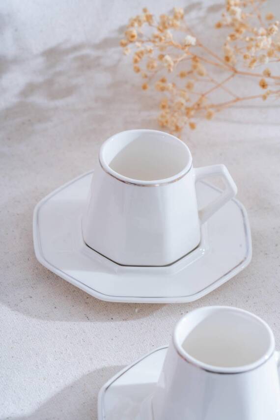 Elara Silver 6 Kişilik Kahve Fincanı Takımı - 90 ml - 3