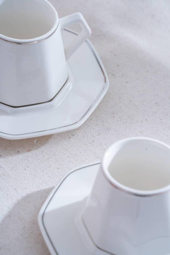 Elara Silver 6 Kişilik Kahve Fincanı Takımı - 90 ml - 4