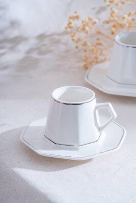 Elara Silver 6 Kişilik Kahve Fincanı Takımı - 90 ml - 6