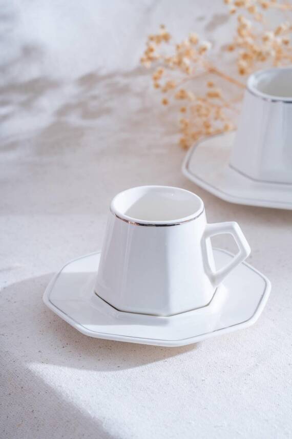 Elara Silver 6 Kişilik Kahve Fincanı Takımı - 90 ml - 6