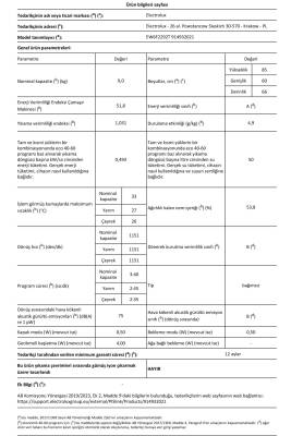 EW6F2292T 600 Serisi SensiCare 9 kg 1200 devir A sınıfı Çamaşır Makinesi - 14