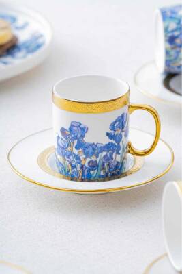 HXF-06860 Lanthe Lone Mavi 6lı Kahve Fincanı Takımı