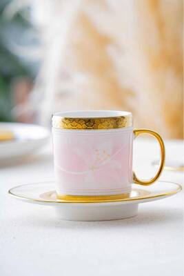 HXF-06860 Lanthe Lone Pembe 6lı Kahve Fincanı Takımı