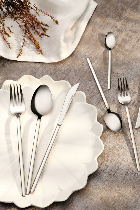 Lora 84 Parça 12 Kişilik Kutulu Çatal Kaşık Bıçak Takımı - 1