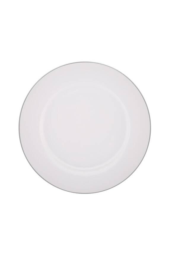 New Marly Porselen 60 Parça 12 Kişilik Yuvarlak Yemek Takımı Platin - 8