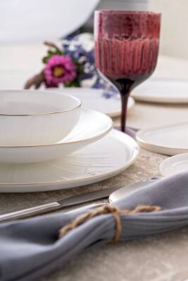 Sirius Gold Fine Bone 59 Parça 12 Kişilik Yemek Takımı - 4