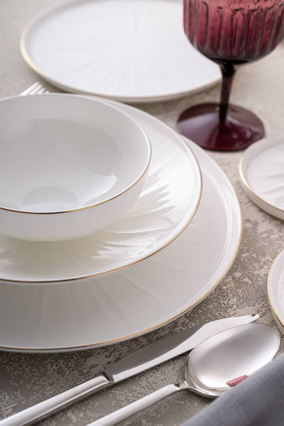 Sirius Gold Fine Bone 59 Parça 12 Kişilik Yemek Takımı - 7
