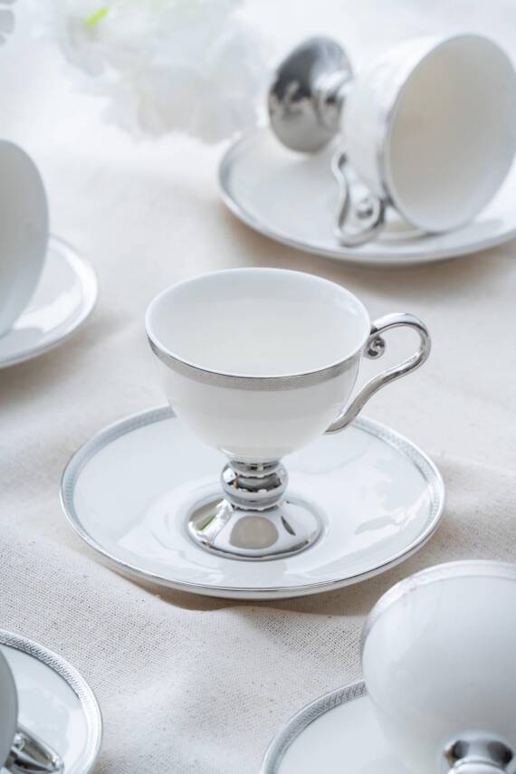 Thelma Beyaz 6 Kişilik Kahve Fincanı Takımı - 90 ml - 2