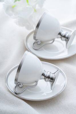 Thelma Beyaz 6 Kişilik Kahve Fincanı Takımı - 90 ml - 3