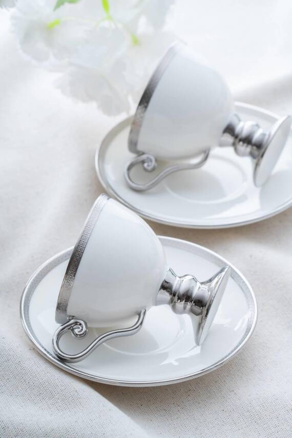 Thelma Beyaz 6 Kişilik Kahve Fincanı Takımı - 90 ml - 3