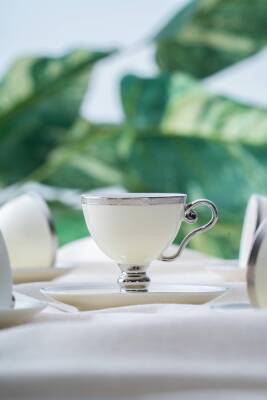 Thelma Kırık Beyaz 6 Kişilik Kahve Fincanı Takımı - 90 ml