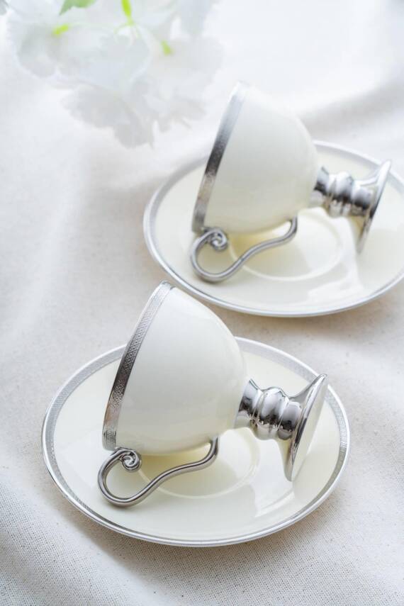 Thelma Kırık Beyaz 6 Kişilik Kahve Fincanı Takımı - 90 ml - 2