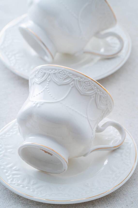 Veronica 6 Kişilik Porselen Çay Fincanı Takımı - 220 ml - 2